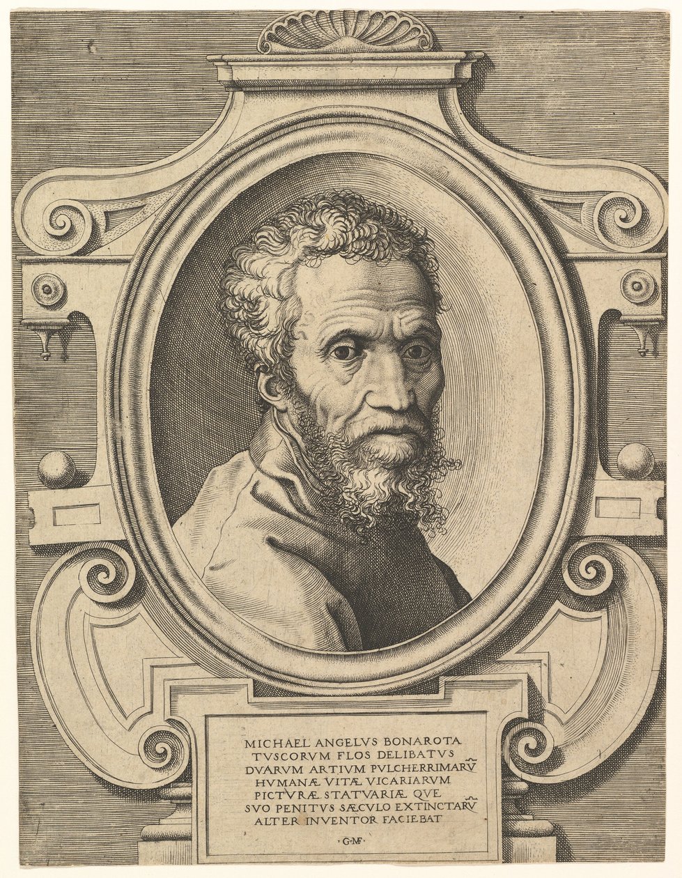 Michelangelo portréja, kocsma. C. 1564 (metszet) alkotó: Italian School