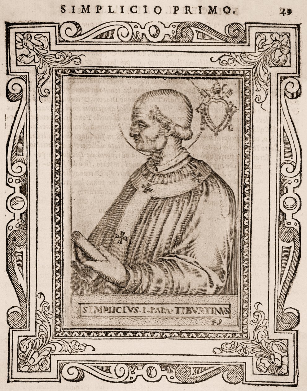 Simplicius pápa portréja, 1760 körül (metszet) alkotó: Italian School