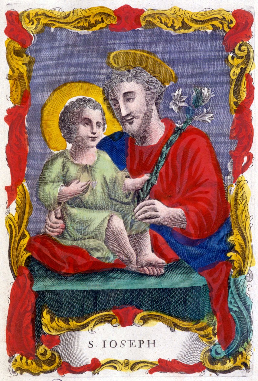 Szent József és a gyermek Jézus portréja, jámbor kép, Olaszország alkotó: Italian School