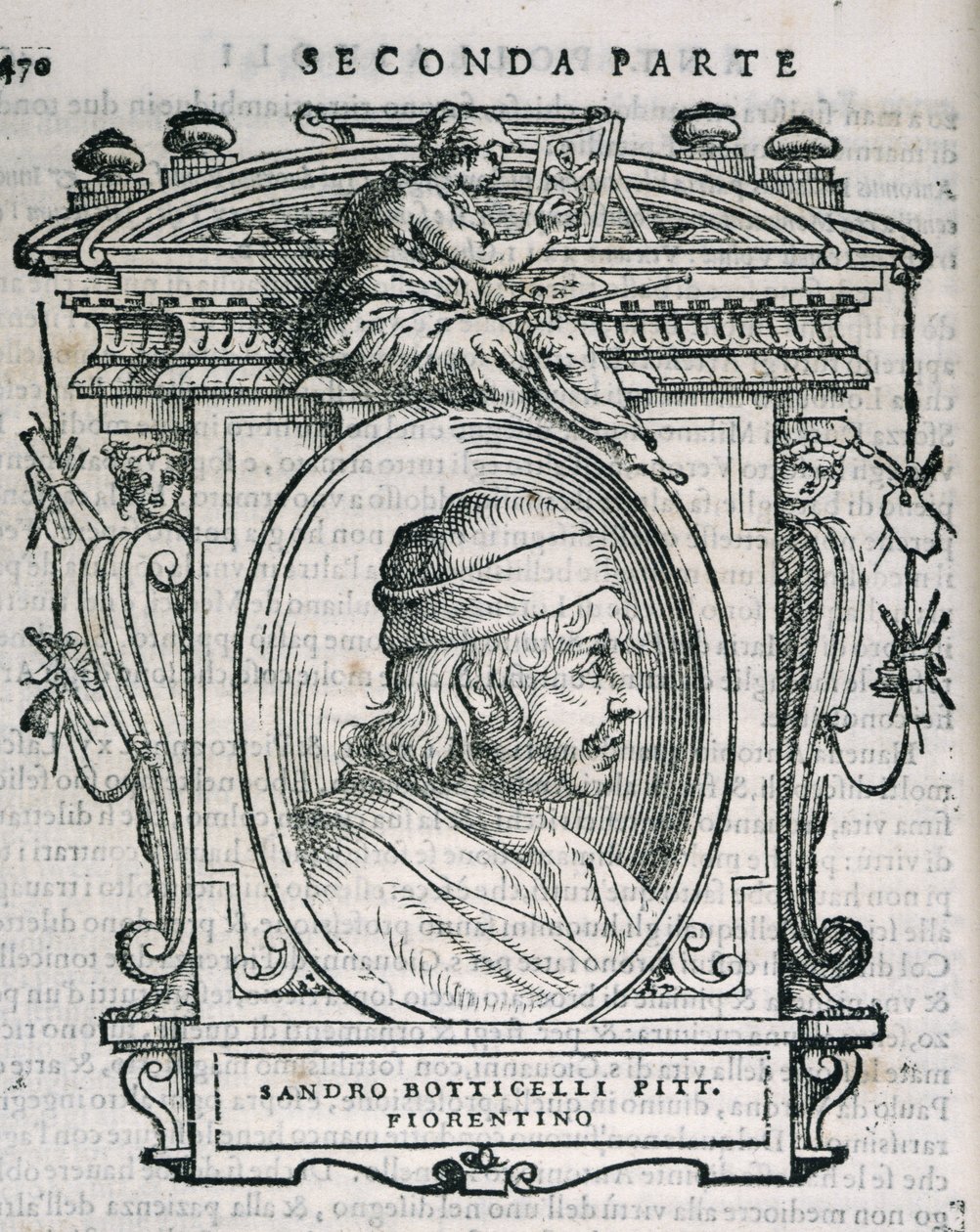 Sandro Botticelli (14445-1510) portréja a Vasaris Lifes of the Artists című művéből, először 1550-ben jelent meg alkotó: Italian School