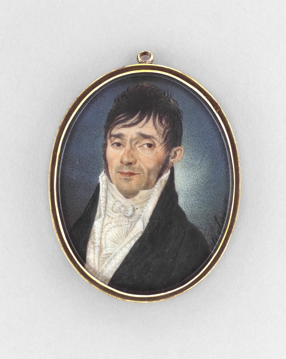 Férfi portré, 1810 körül (akvarell elefántcsonton) alkotó: Italian School