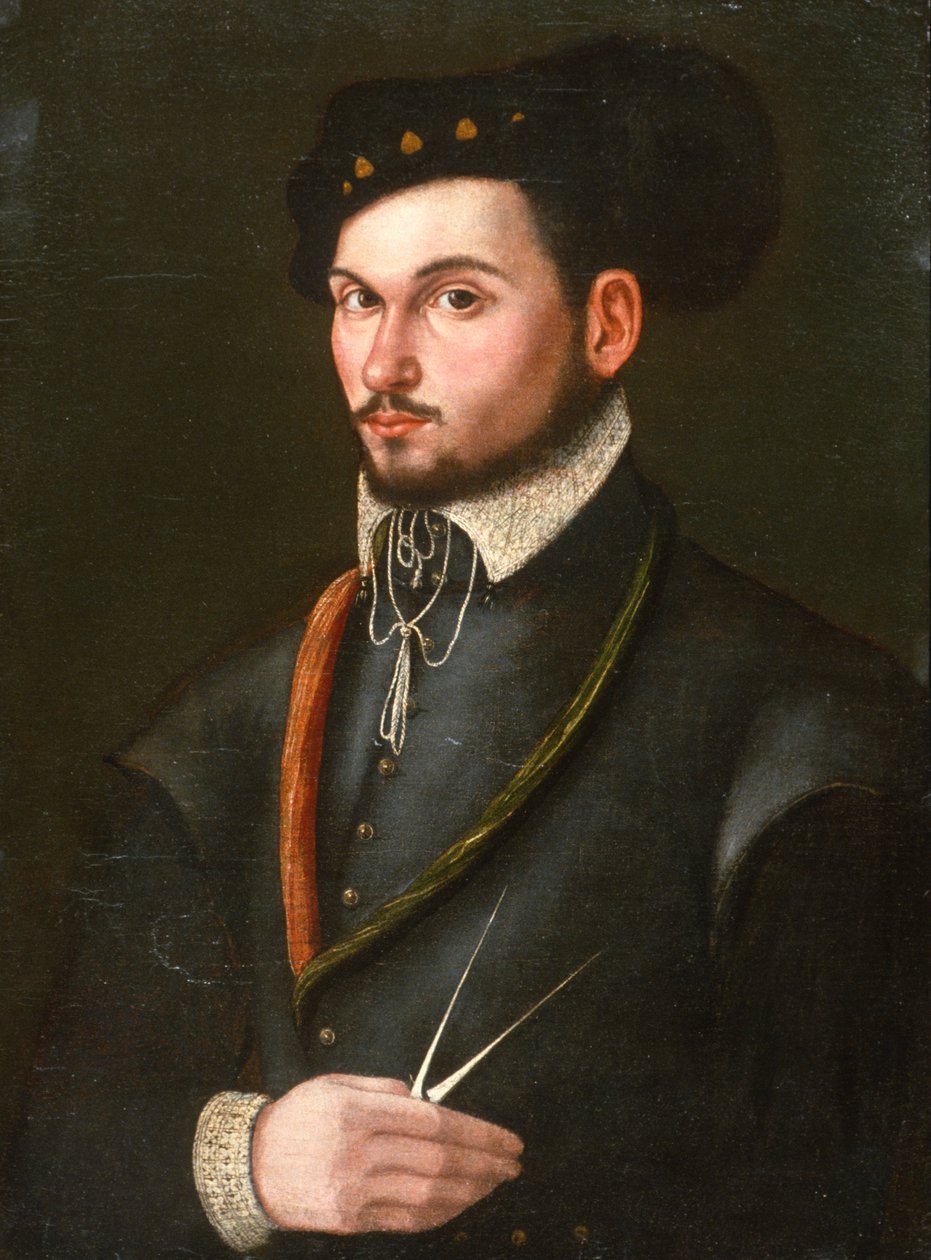 Egy navigátor portréja elválasztóival, hogy kiszúrja a pályát, 1560 körül alkotó: Italian School