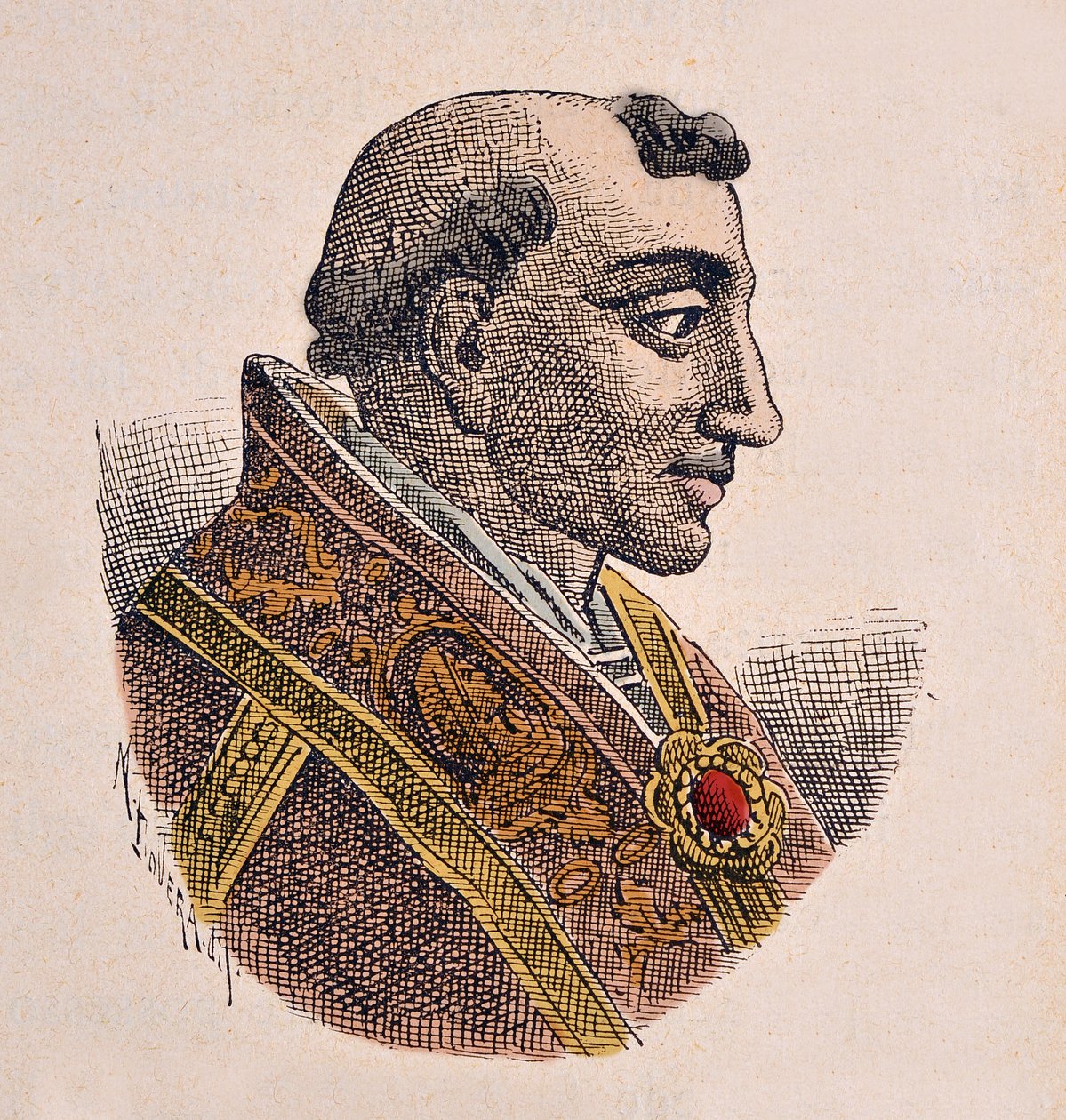III. Adrianus pápa portréja (Adrianus, Hadrianus Hadrianusa vagy Adriano) (884-885) alkotó: Italian School