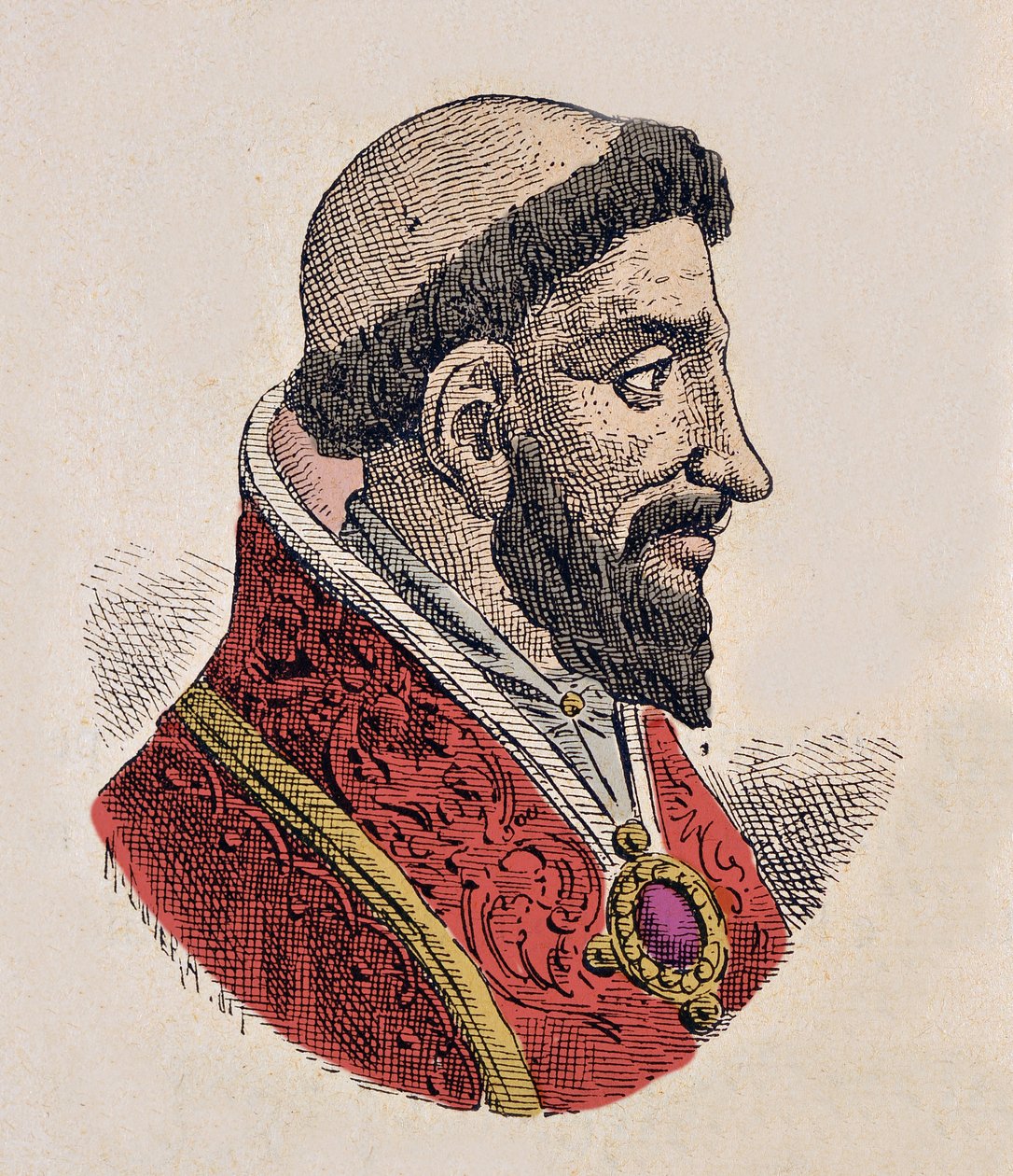 VIII. Etienne pápa (István, Stefano vagy Stephanus) portréja (939-942) alkotó: Italian School