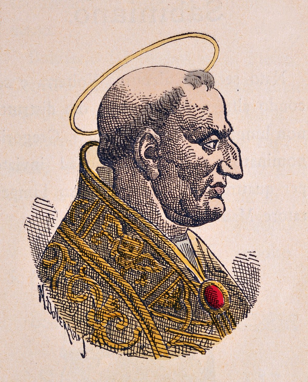 Gregoire Ier le Grand pápa portréja (Nagy Gergely vagy Gregorio Magno vagy Gregorius Magnus) (590-604) alkotó: Italian School