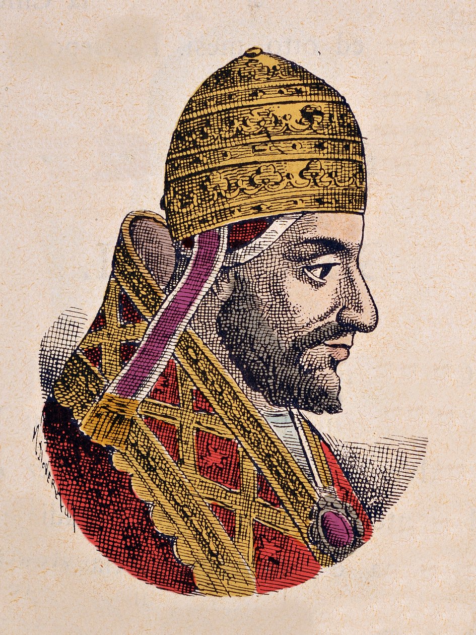 V. Gergely pápa portréja (Gregorio, Gregorius vagy Gergely) (996-999) alkotó: Italian School