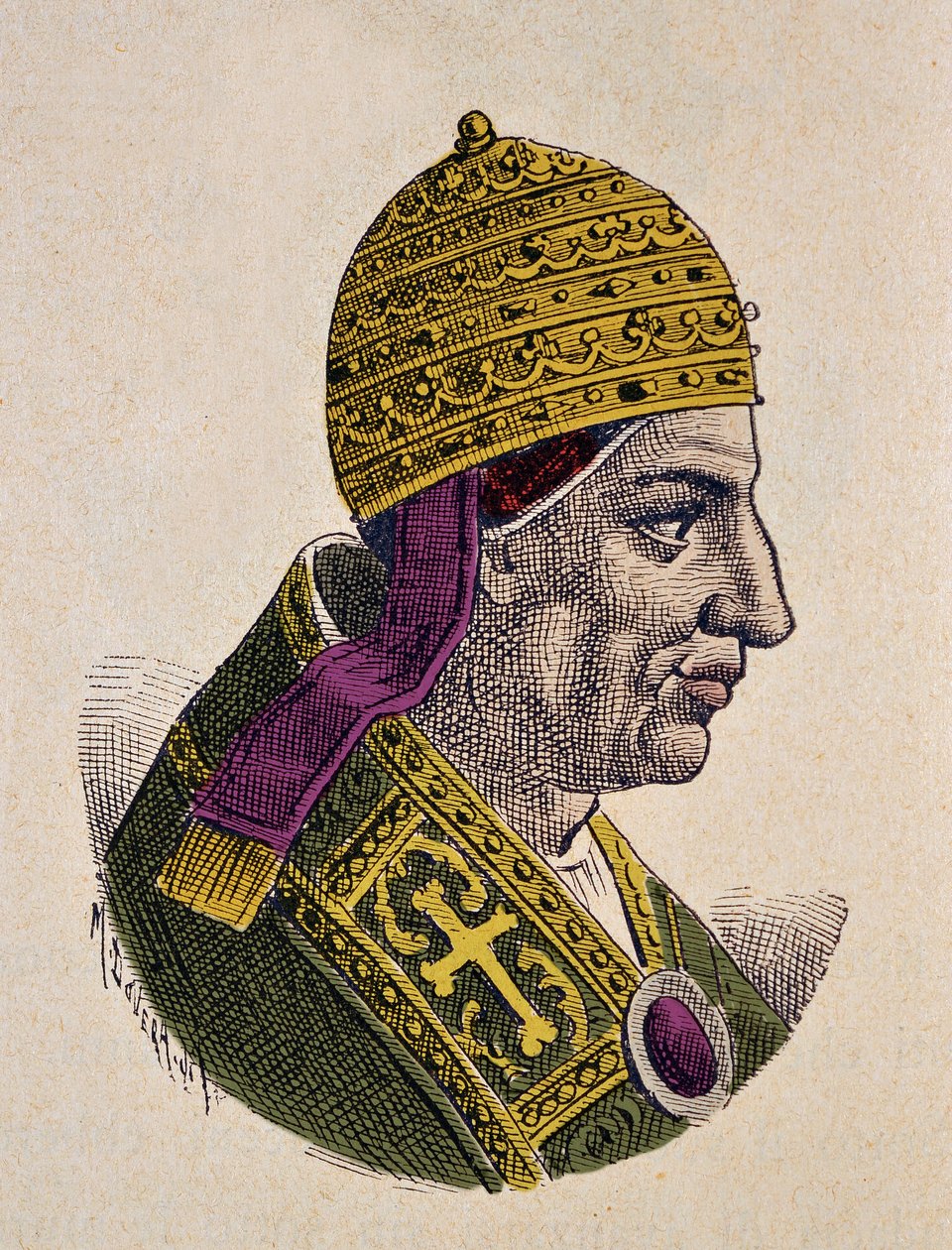 Nicolas Ier le Grand pápa portréja (I. Miklós, Miklós vagy Nicolo vagy Niccolo vagy Nicolaus) (858-867) alkotó: Italian School