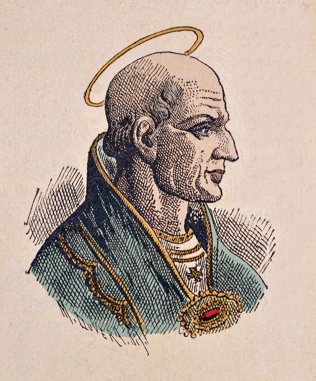Az egyszerű pápa portréja (Simplicius vagy Simplicio) (468-483) alkotó: Italian School