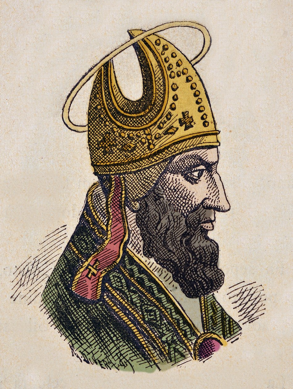 Sylvestre Ier pápa portréja (Silvestre vagy Sylvester vagy Silvestro) (314-335) alkotó: Italian School
