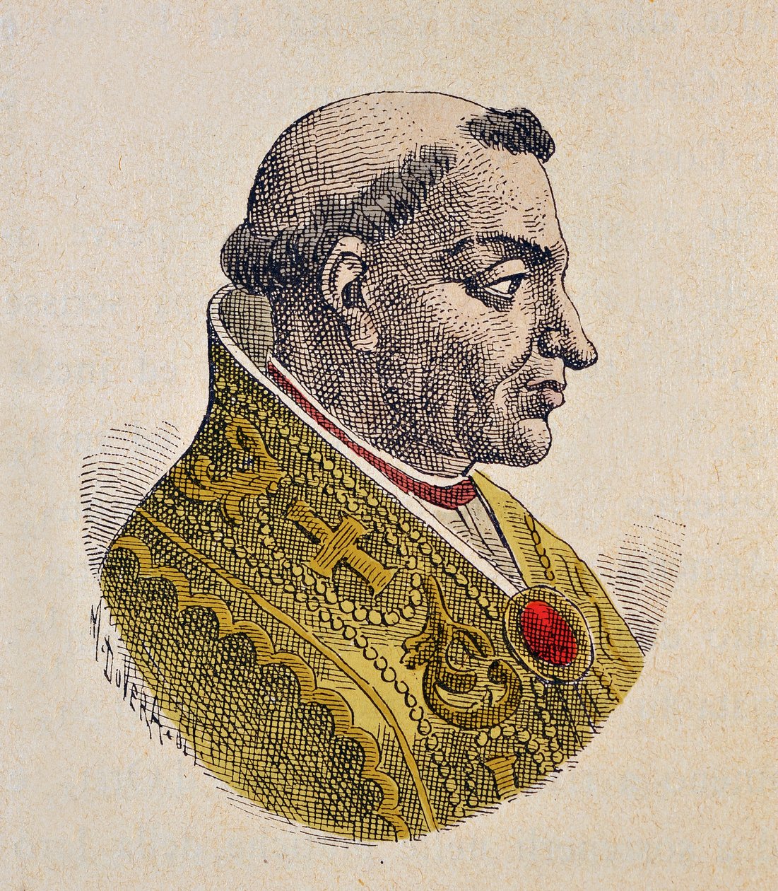 Valentin pápa portréja (Valentino, Valentine vagy Valentinus) (827) alkotó: Italian School