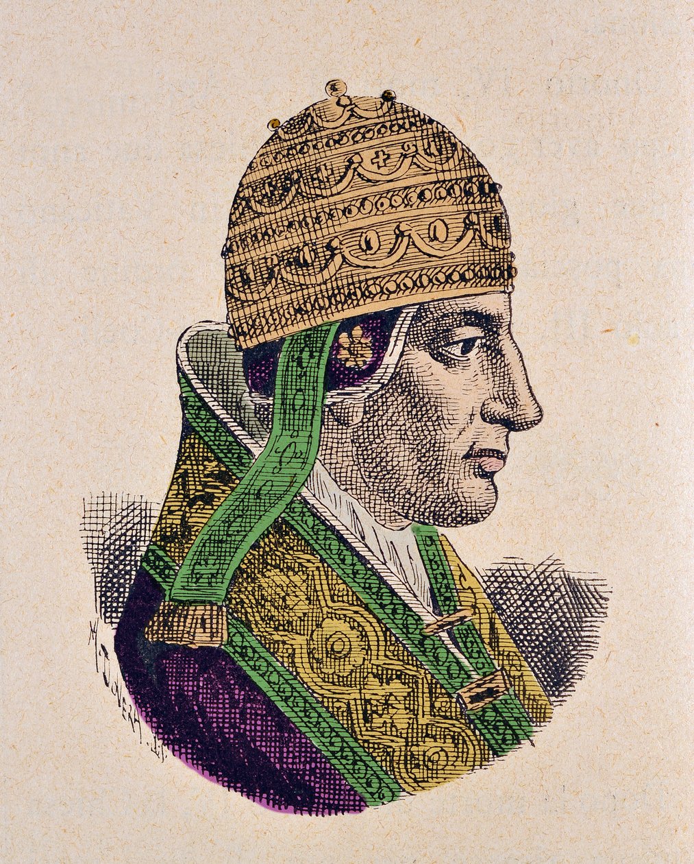V. Celesztin pápa portréja (Celestine, Celestino vagy Caelestinus) (1294) alkotó: Italian School