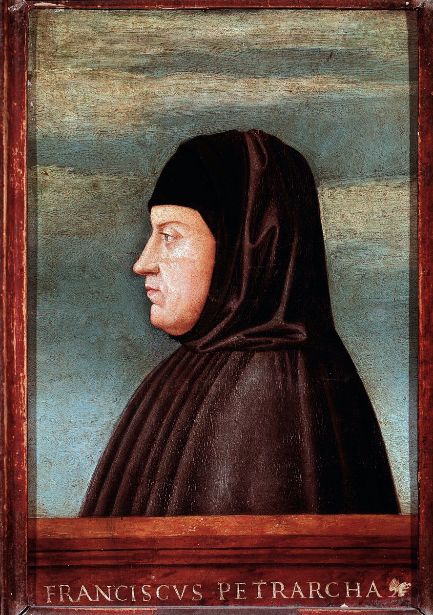 Francesco Petrarca dit Petrarch (1304-1374) költő portréja A velencei iskola festménye. 15. századi Róma, Galleria Borghese alkotó: Italian School