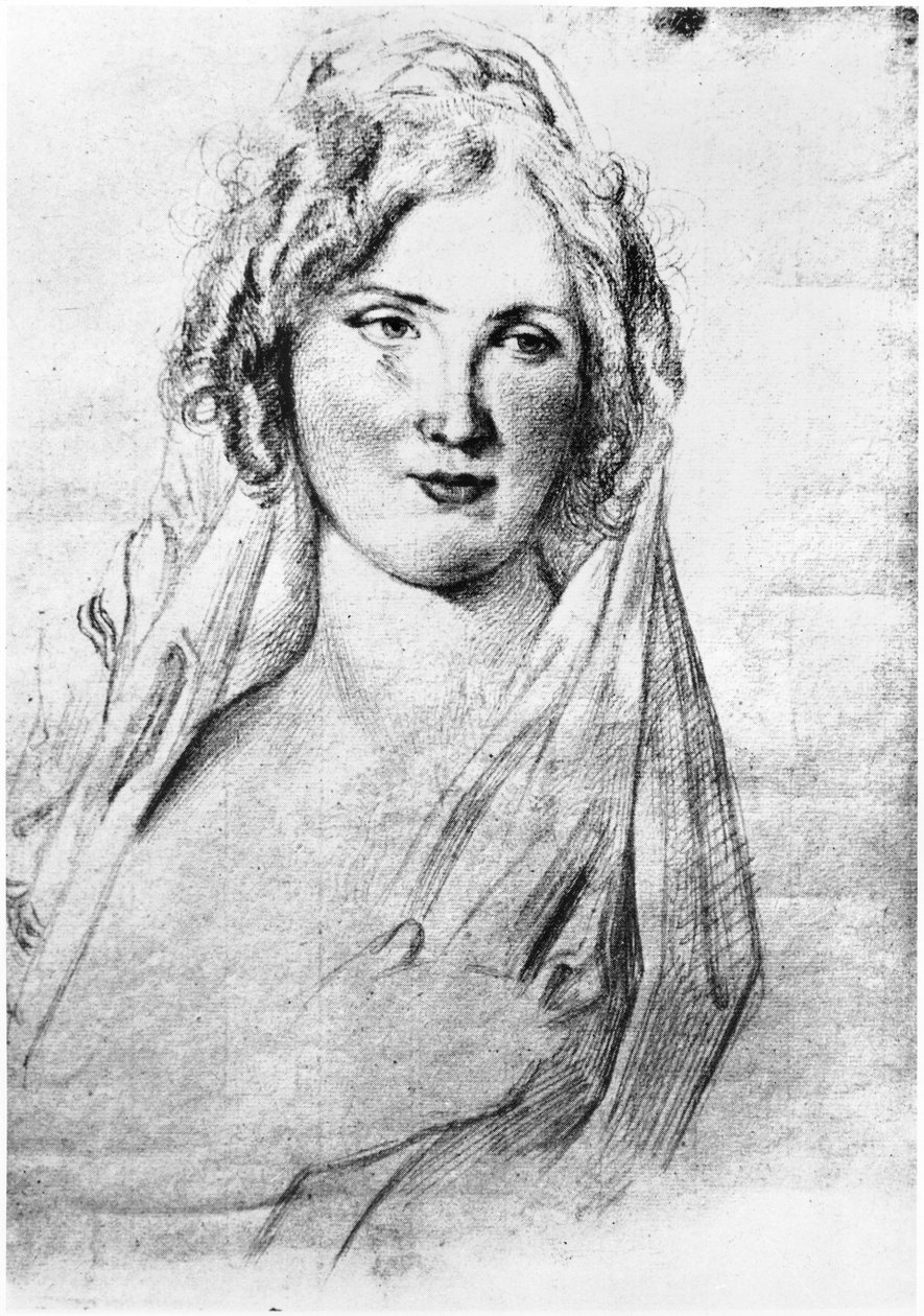 Angela Pietragruáról, Simonetta grófnőről, Stendhal francia író szeretőjéről feltételezett portré, miközben Olaszországban tartózkodott 1811 szeptembere és 1815 között. alkotó: Italian School