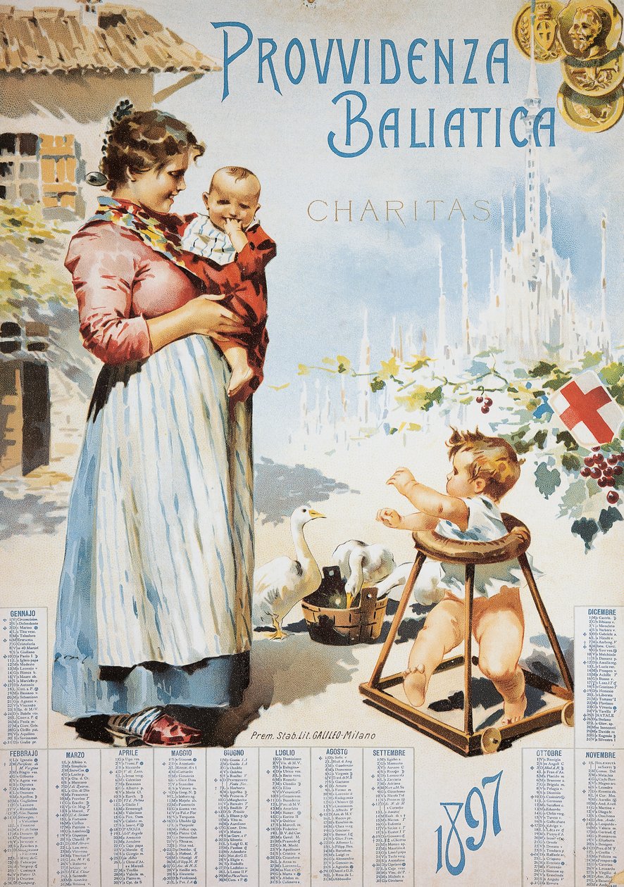 Nővérek segítsége, Charitas, naptár alkotó: Italian School