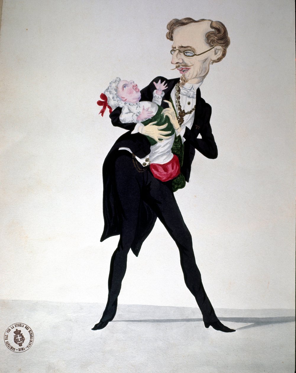 Risorgimento: Bettino Ricasoli pénzügyminisztert (1809-1880) ábrázoló karikatúra, 1865 Museo Nazionale del Risorgimento Rome alkotó: Italian School