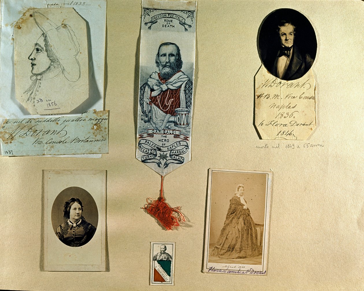 Risorgimento: kollázstábla Giuseppe Garibaldi (1807-1882) olasz hazafi körül. Róma, Risorgimento Múzeum alkotó: Italian School
