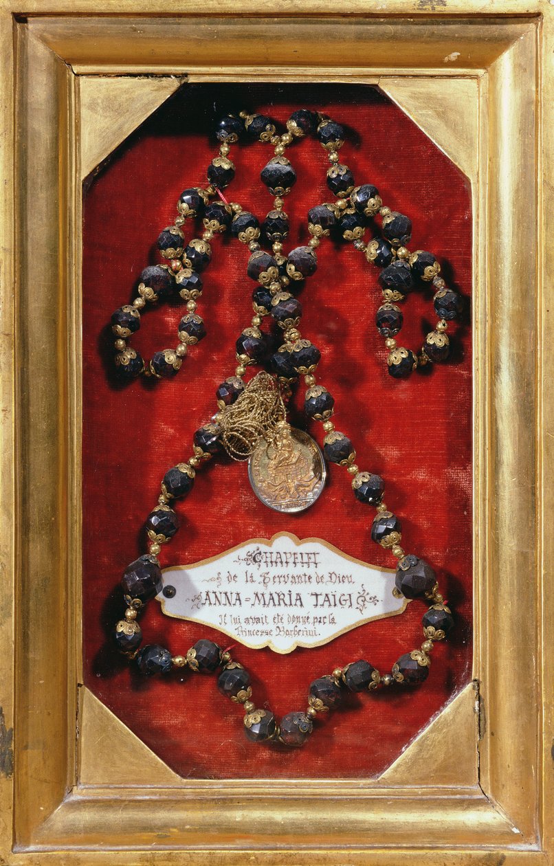 Barberini hercegnő által Anna-Maria Taigi rózsafüzér (arany és drágakő) alkotó: Italian School