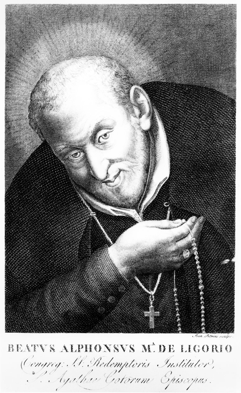 Saint Alphonsus Maria de Ligorio, nyomtatott Joan Petrini alkotó: Italian School