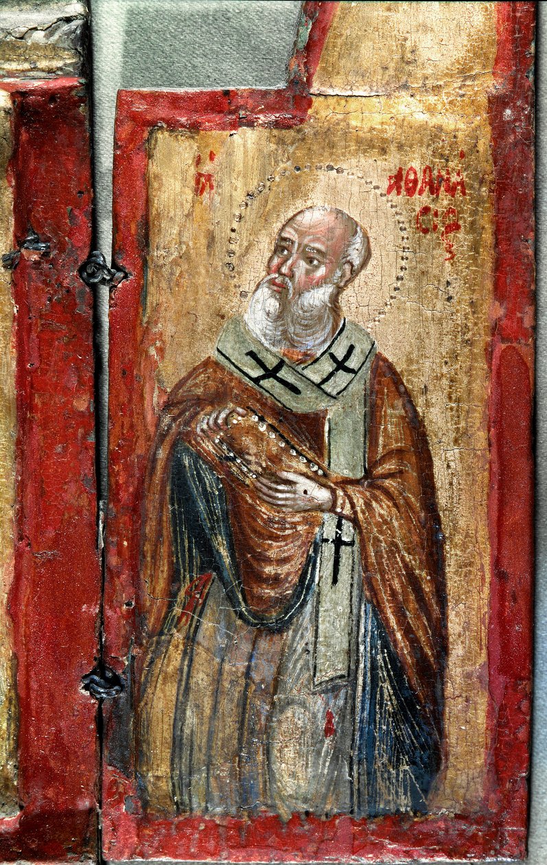 Szent Anasztázia részlet. Egy görög művész triptichonja. Festészet fára. 16. századi Velence, Museo Correr alkotó: Italian School