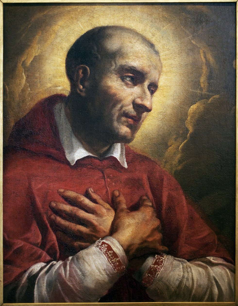 Borromee Szent Károly (1538-1584). (San Carlo Borromeo) Névtelen nápolyi (Olaszország) festmény töredéke, olaj, vászon 17. század. Szépművészeti Múzeum Angers-ban. alkotó: Italian School