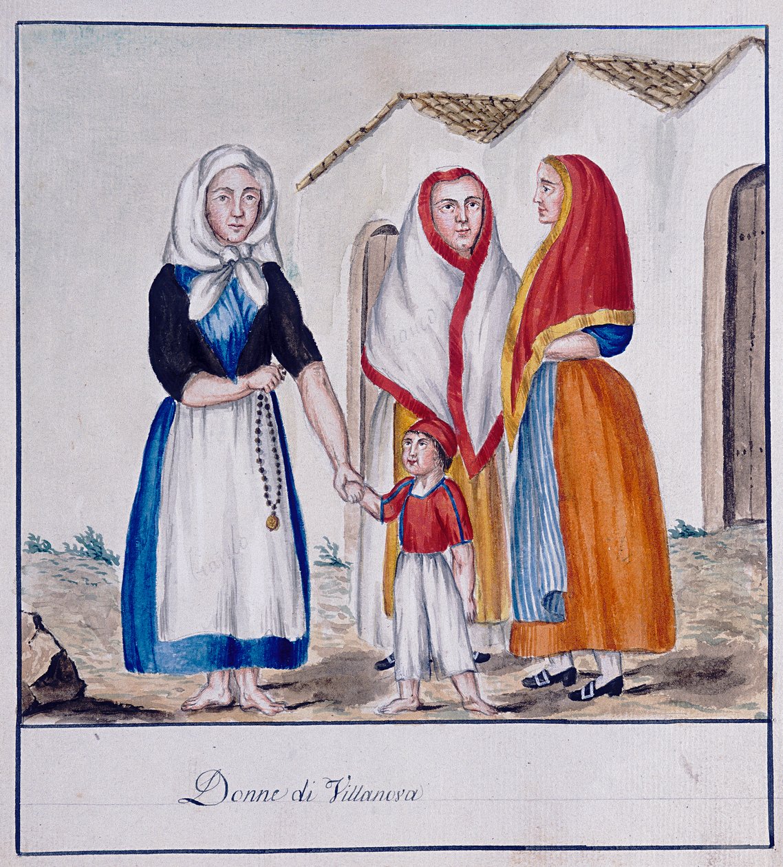 Villanova szardíniai jelmezei, nyomtatott ms.258, Luzzetti Collection alkotó: Italian School