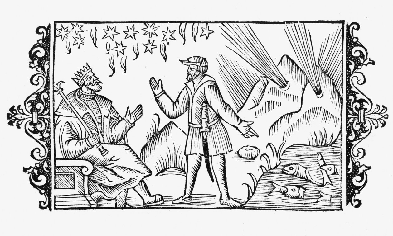 A jóslás jelenete, illusztrációja Olaus Magnus (1490-1558) Észak története című művéből, megjelent Rómában, 1555 alkotó: Italian School