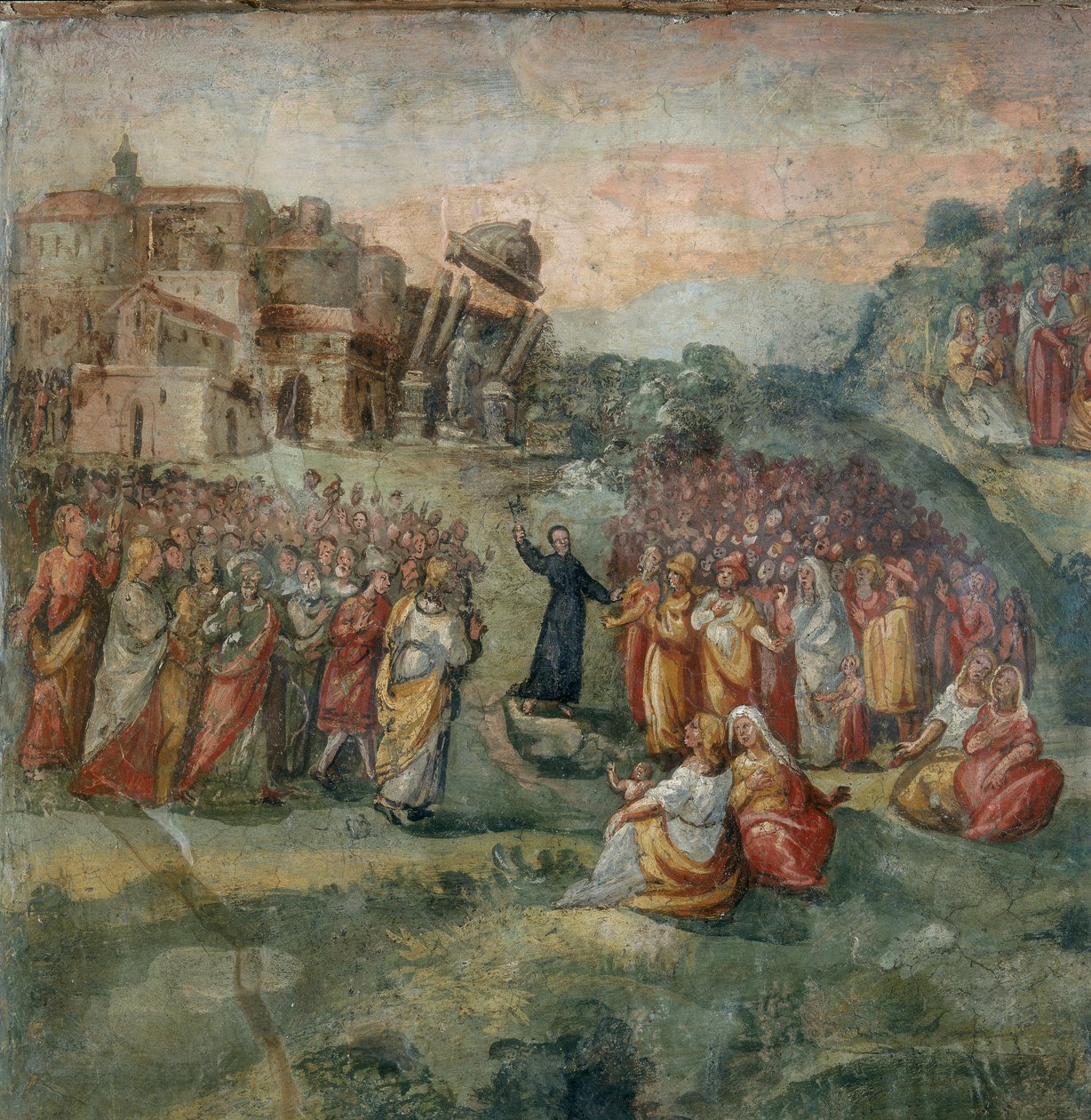 Szent Hippolit prédikációja, részlet a Szent Hippolit és társai vértanúságát ábrázoló festményről alkotó: Italian School