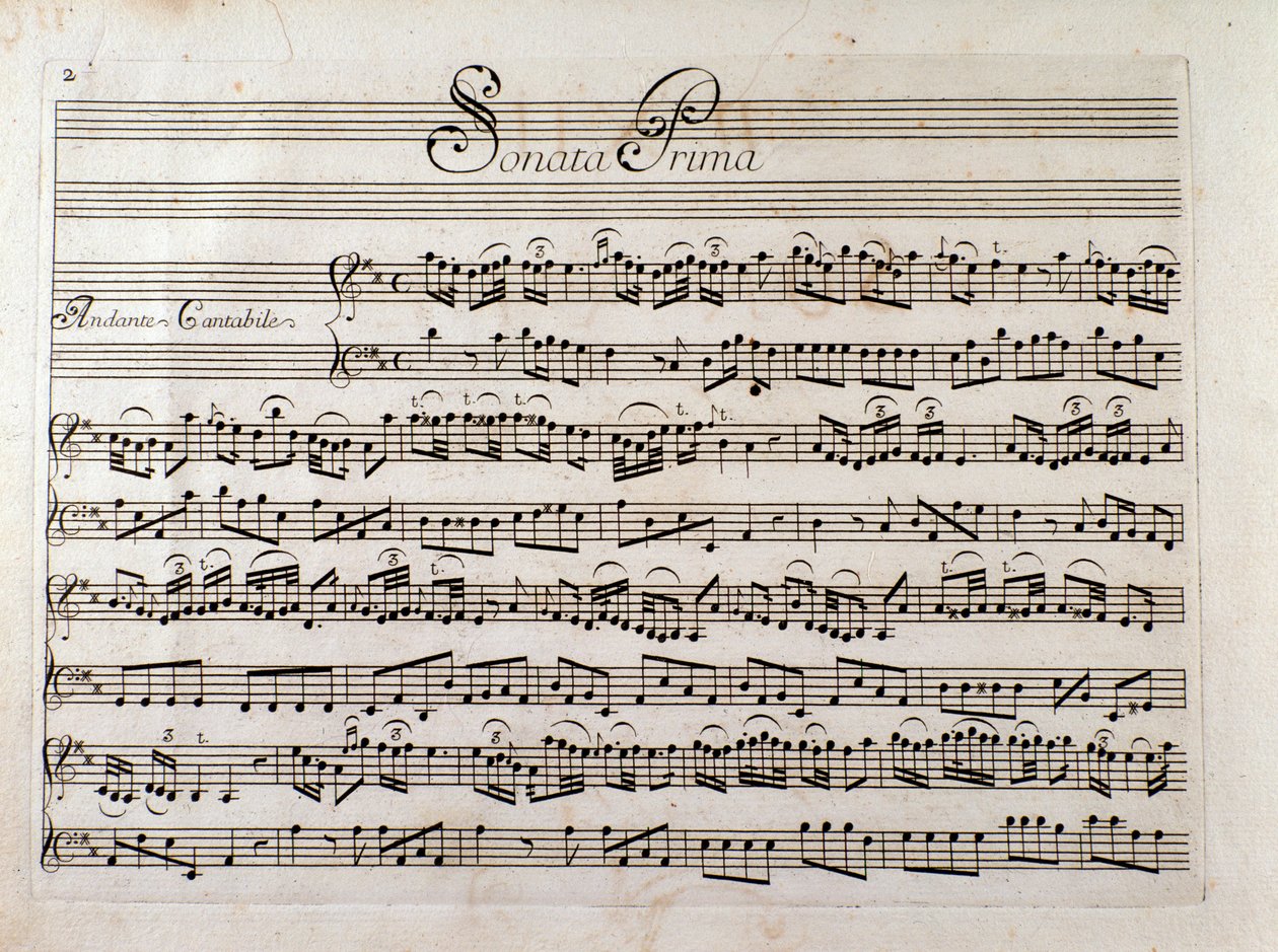 Giuseppe Tartini „Szonáta hegedűre és basszusgitárra folytatás” című dalához alkotó: Italian School