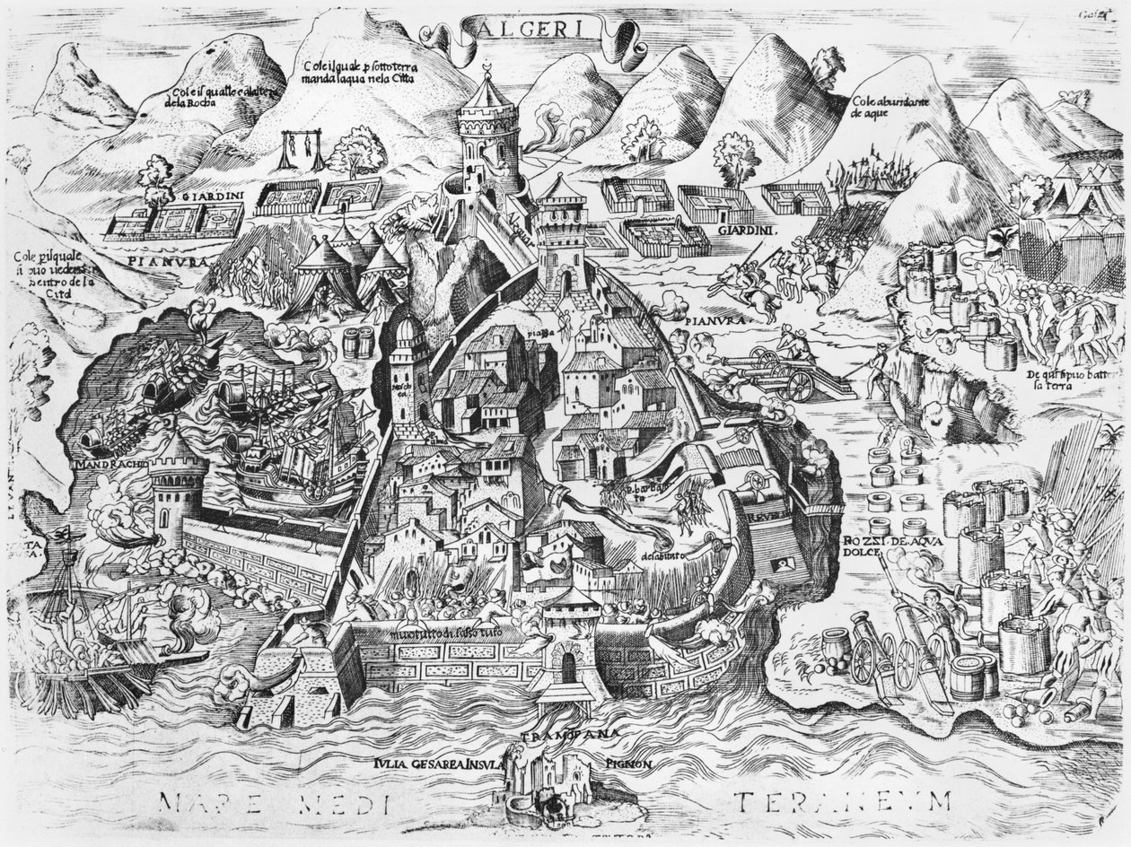 Algír ostroma V. Károly (1500-58) 1541-ben alkotó: Italian School