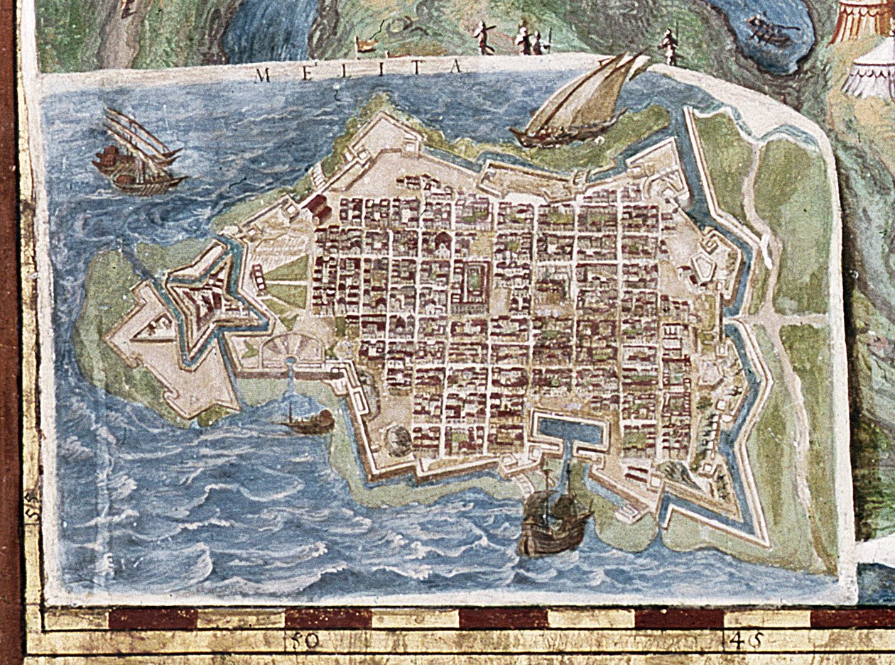 Málta ostroma, részlet a "Földrajzi Térképek Galériájából", 1580-83 alkotó: Italian School