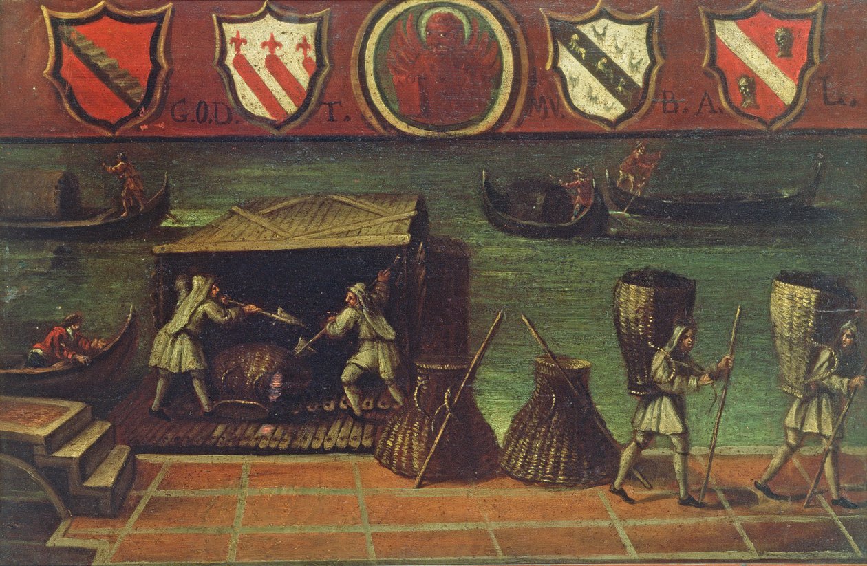 A Velencei Szénhordozók Céhének jele (panel) alkotó: Italian School