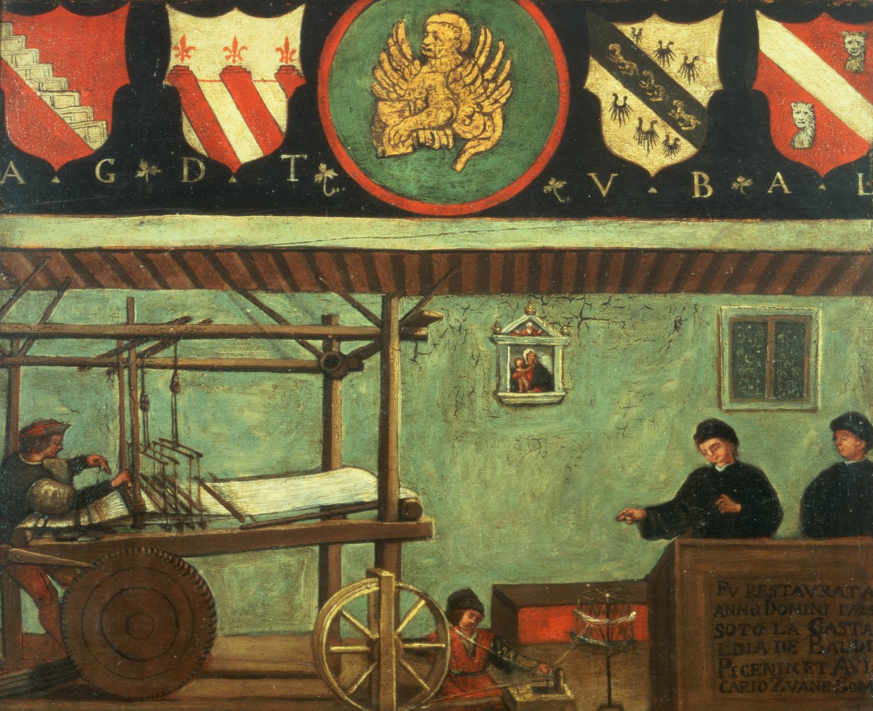 A Velencei Takács Céh jele (panel) alkotó: Italian School