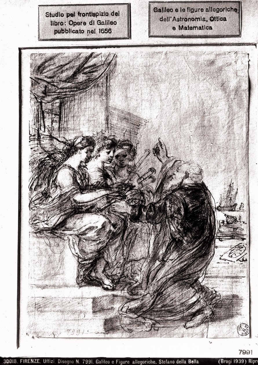 Tanulmány Galilei összegyűjtött műveinek címlapjához, 1656 alkotó: Italian School