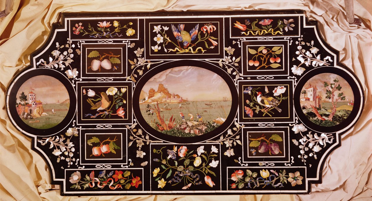 Asztallap (pietra dura) alkotó: Italian School