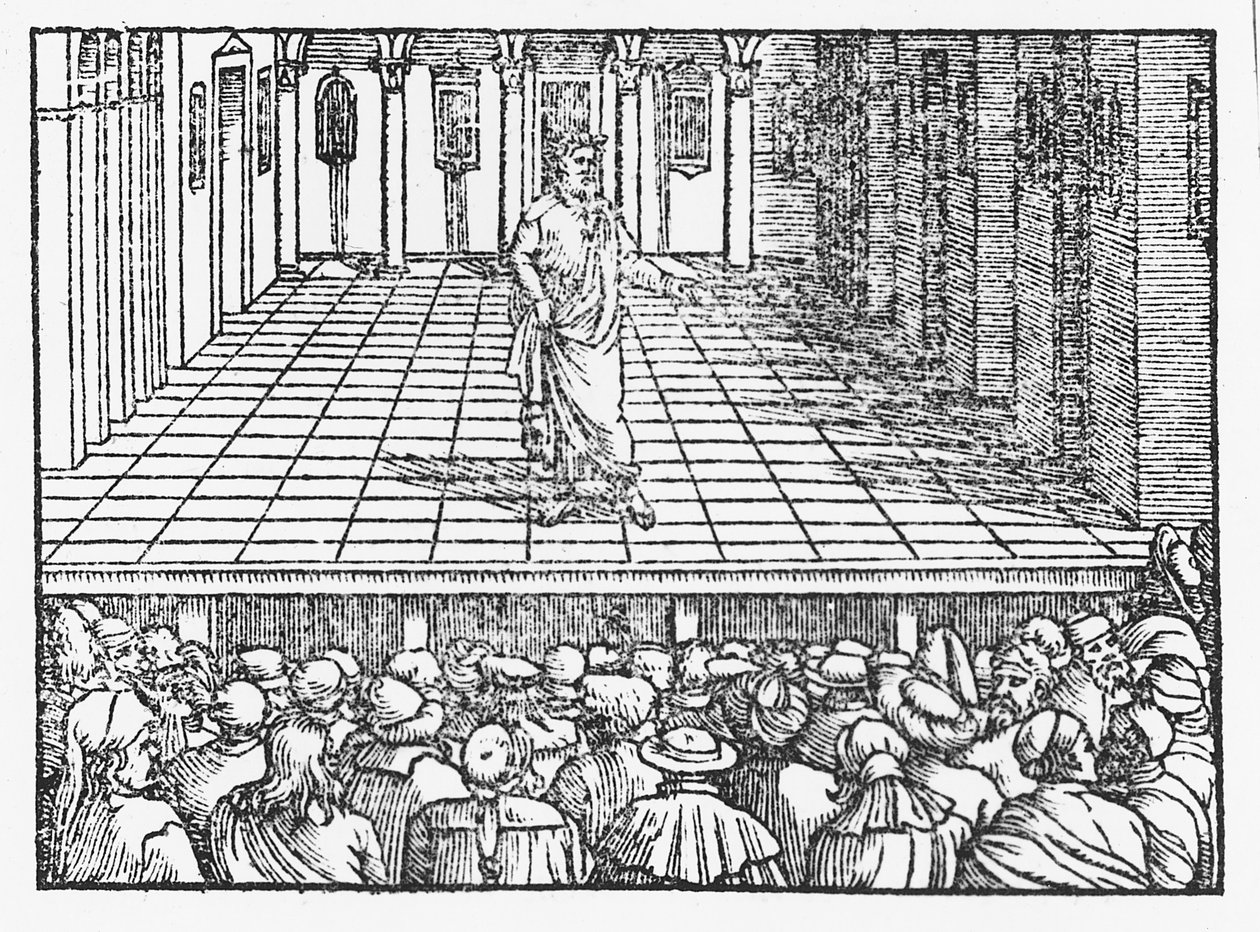 Terence színpad, 1563 körül (fametszet) alkotó: Italian School