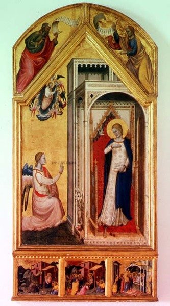 Az Angyali üdvözlet (tempera a panelen) alkotó: Italian School