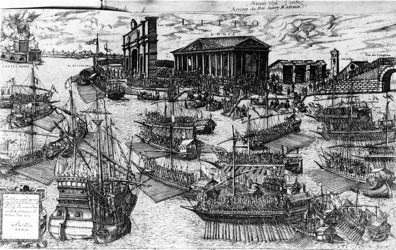 III. Henrik francia érkezése a velencei Lidóba 1574. július 8-án (rézkarc) alkotó: Italian School
