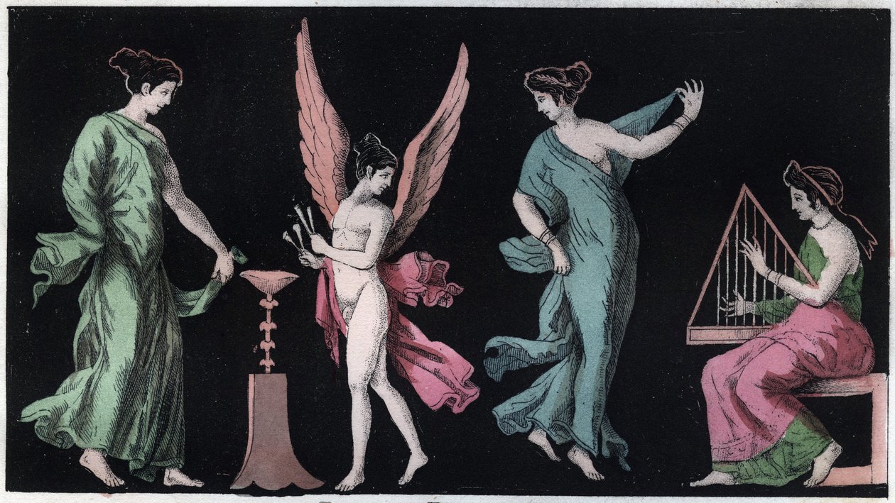 A Bacchae - a Bacchantes - metszet az Univerzum összes népének „szokásai és hagyományai” c. Azaz: A kormányzat, a törvények, a milícia, a vallás története a legtávolabbi időktől napjainkig "1856 alkotó: Italian School