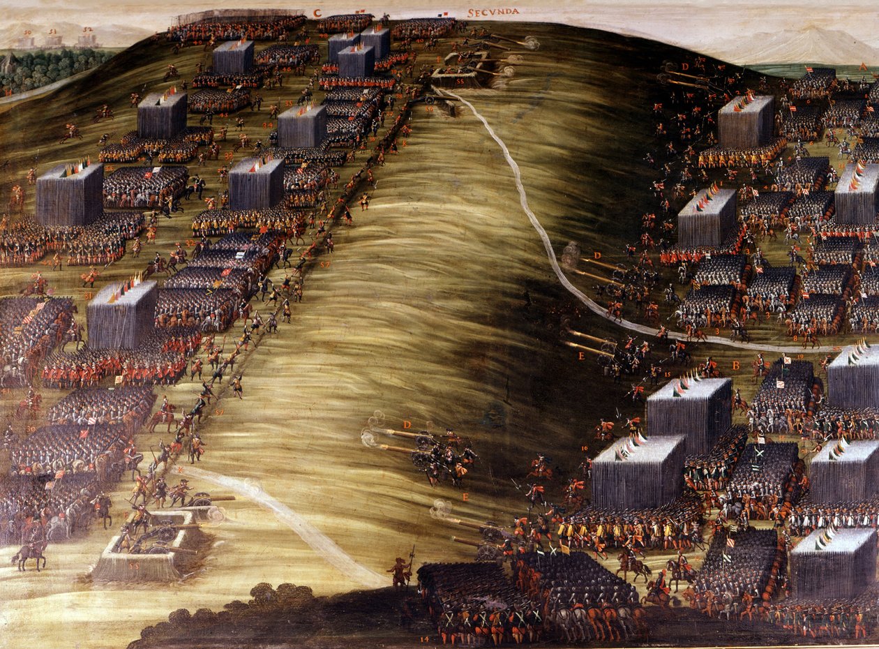 A fehérhegyi csata (harmincéves háború) 1620. november 8-án a csehek és a Habsburg birodalmi armeesok között. Olajfesték. Róma, a Győzelem Szent Polgármestere Templom sekrestyéje. alkotó: Italian School