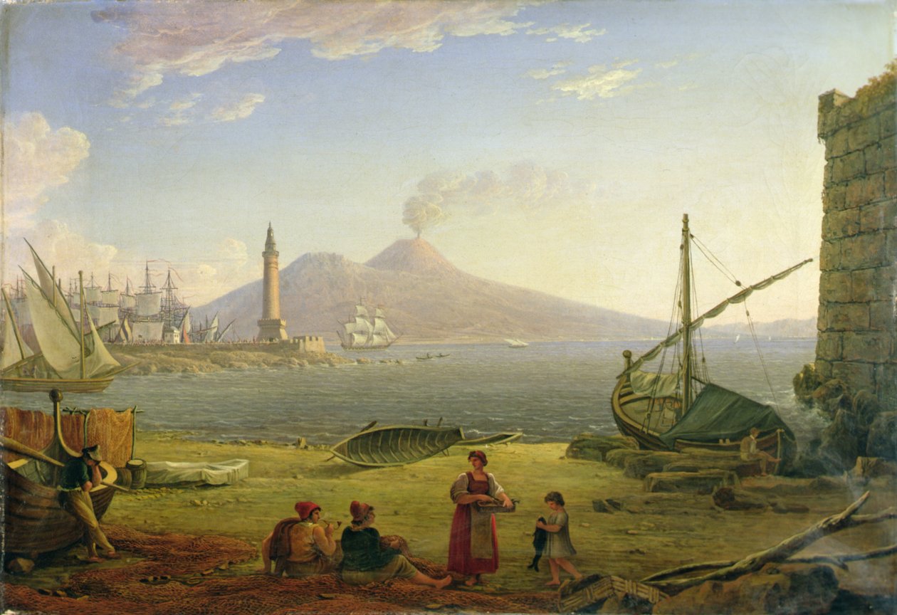 A Nápolyi-öböl (olaj, vászon) alkotó: Italian School