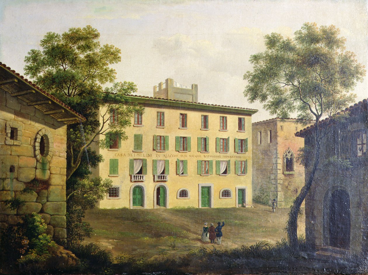 Napóleon szülőhelye, Ajaccio, Korzika (olaj, vászon) alkotó: Italian School