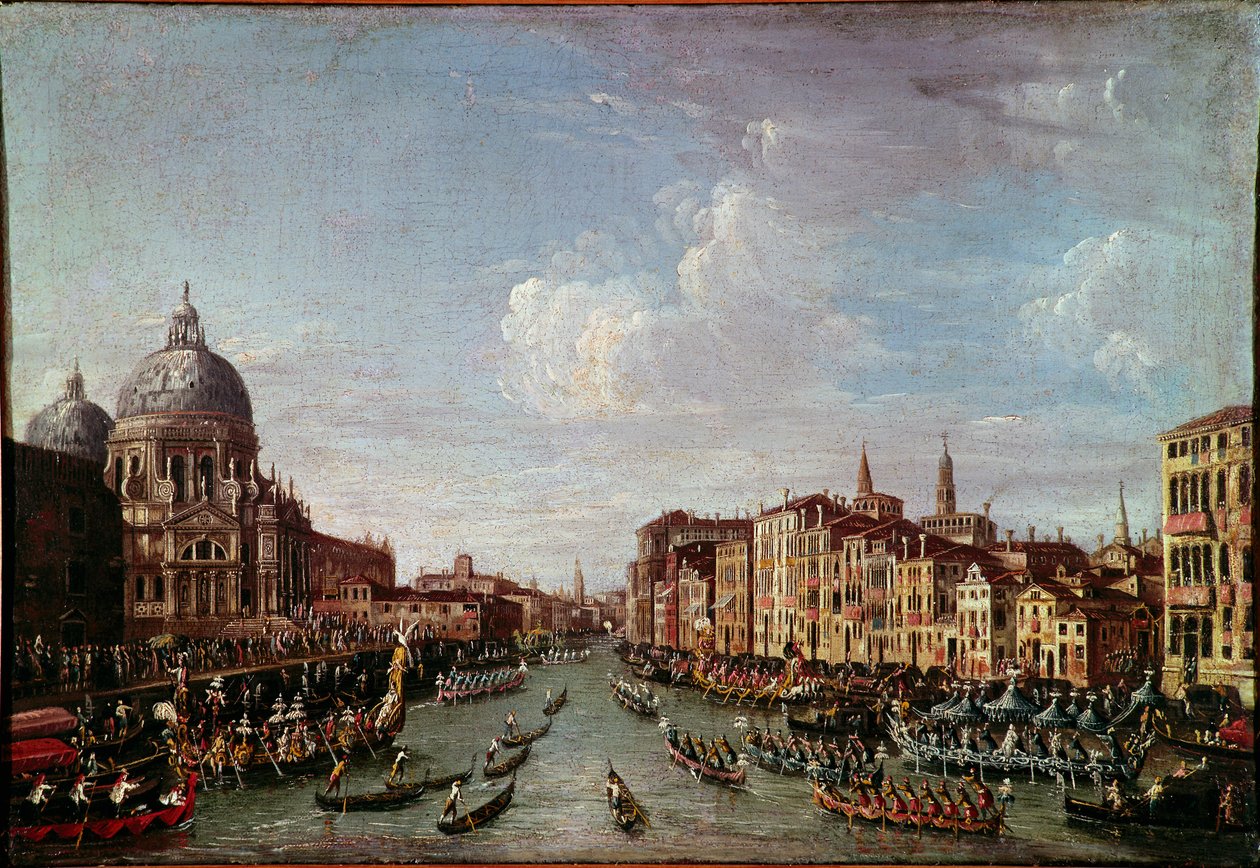 A Bucentoro (Bucentoro) a San Nicolo a Velencéig Ez valószínűleg a Doge Alvise IV Mocenigo (1763-1778) a mennybemeneteli ünnepségek alatt. 18. századi névtelen festmény. Velence, Correr Múzeum alkotó: Italian School