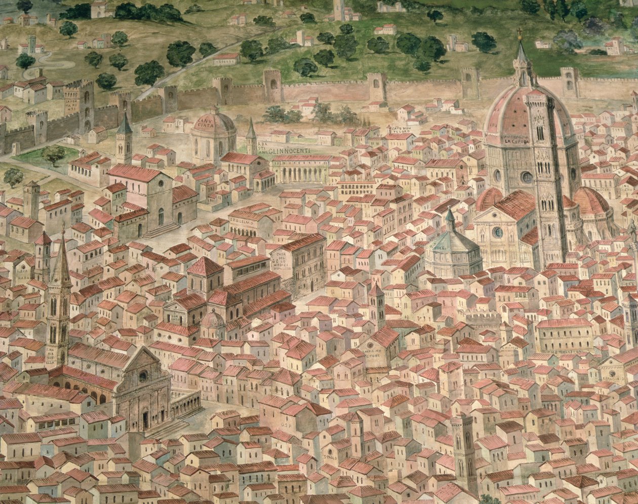A "Carta della Catena" Firenze panorámáját mutatja alkotó: Italian School