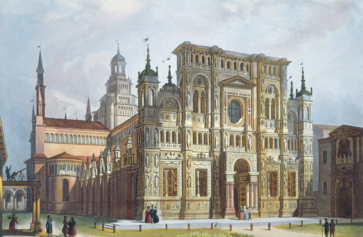 A Charterhouse a Pavia közelében a Milánó és környéke felől alkotó: Italian School