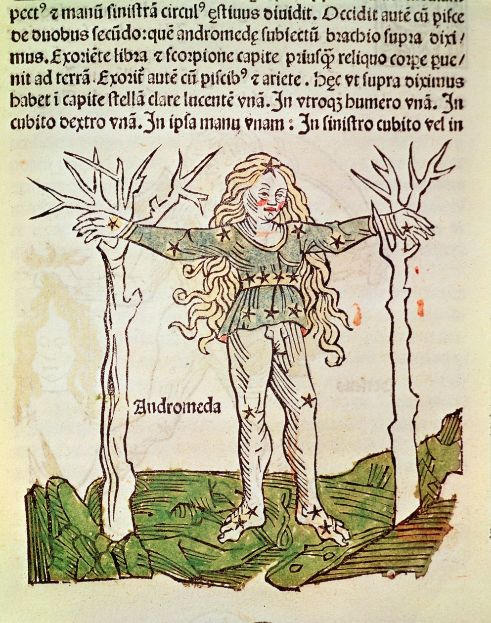 Az Androméda csillagkép, C.J. Hyginus „Poeticon Astronomicon” illusztrációja, Velence, 1485 (színes fametszet) alkotó: Italian School