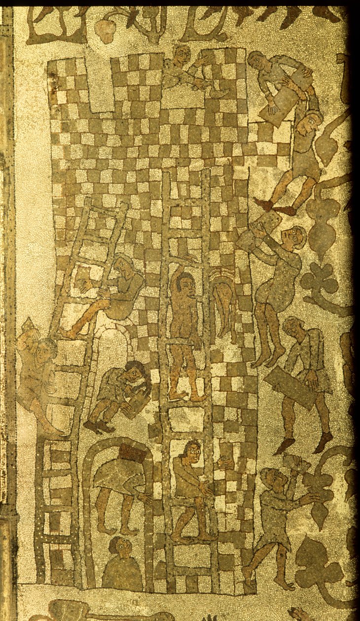Bábel tornyának építése, 1166 (mozaik) alkotó: Italian School