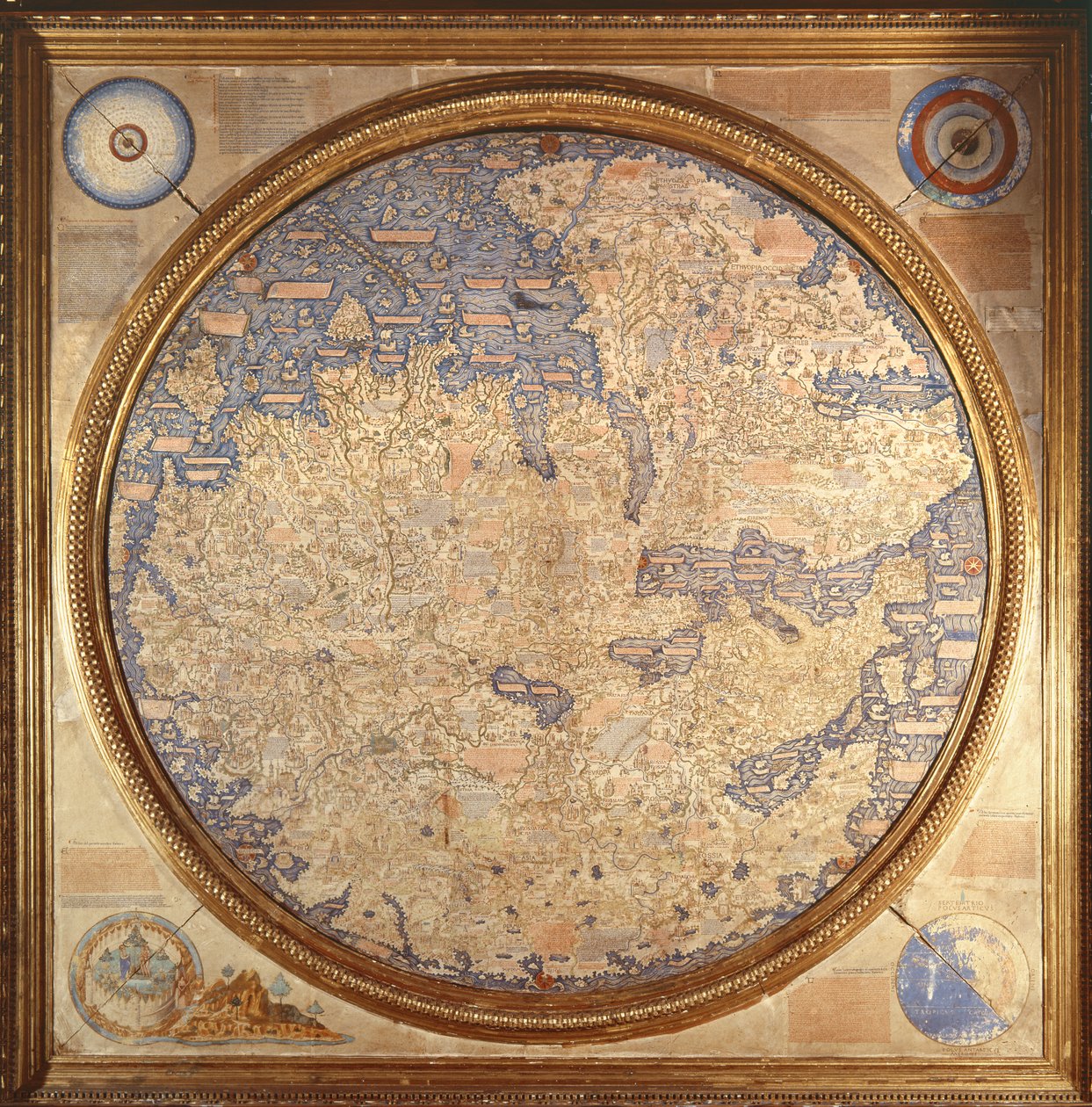 Fra Mauro, kamalduli szerzetes Mappa Mundija a muranói San Michele kolostorból alkotó: Italian School