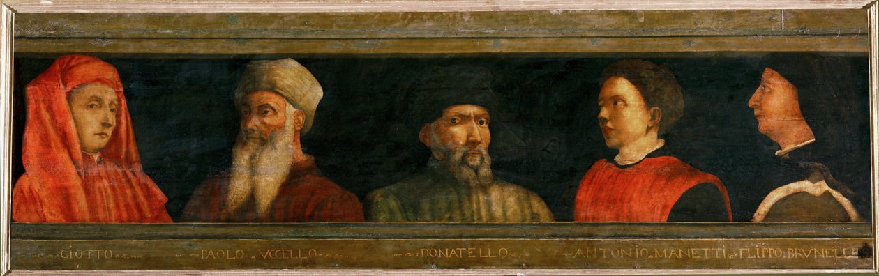 "A firenzei művészet mesterei": Giotto, Uccello, Donatello, Manetti, Brunelleschi ... alkotó: Italian School