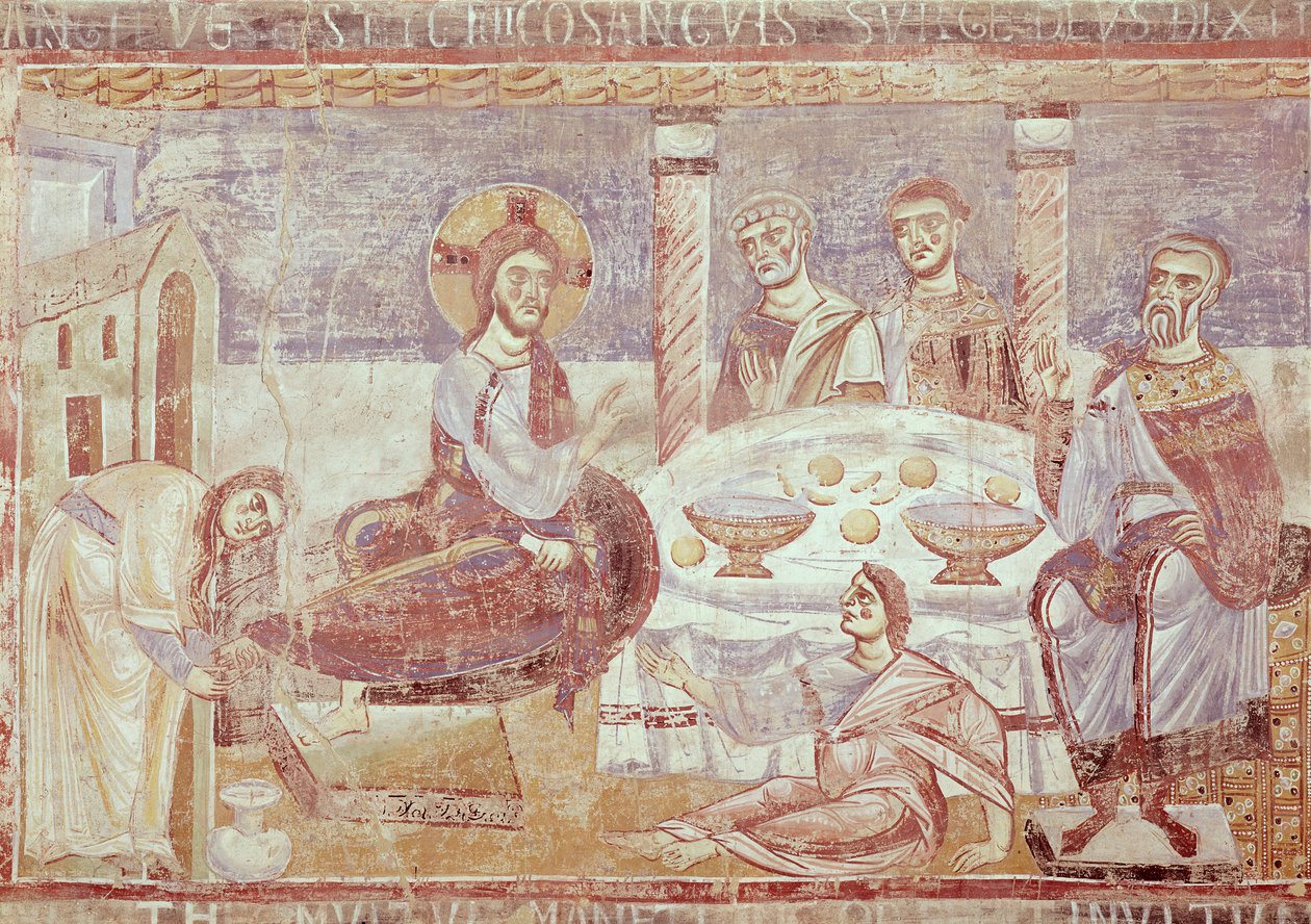 Vacsora Simon farizeus házában, Monte Cassino Iskola, 1087 körül alkotó: Italian School