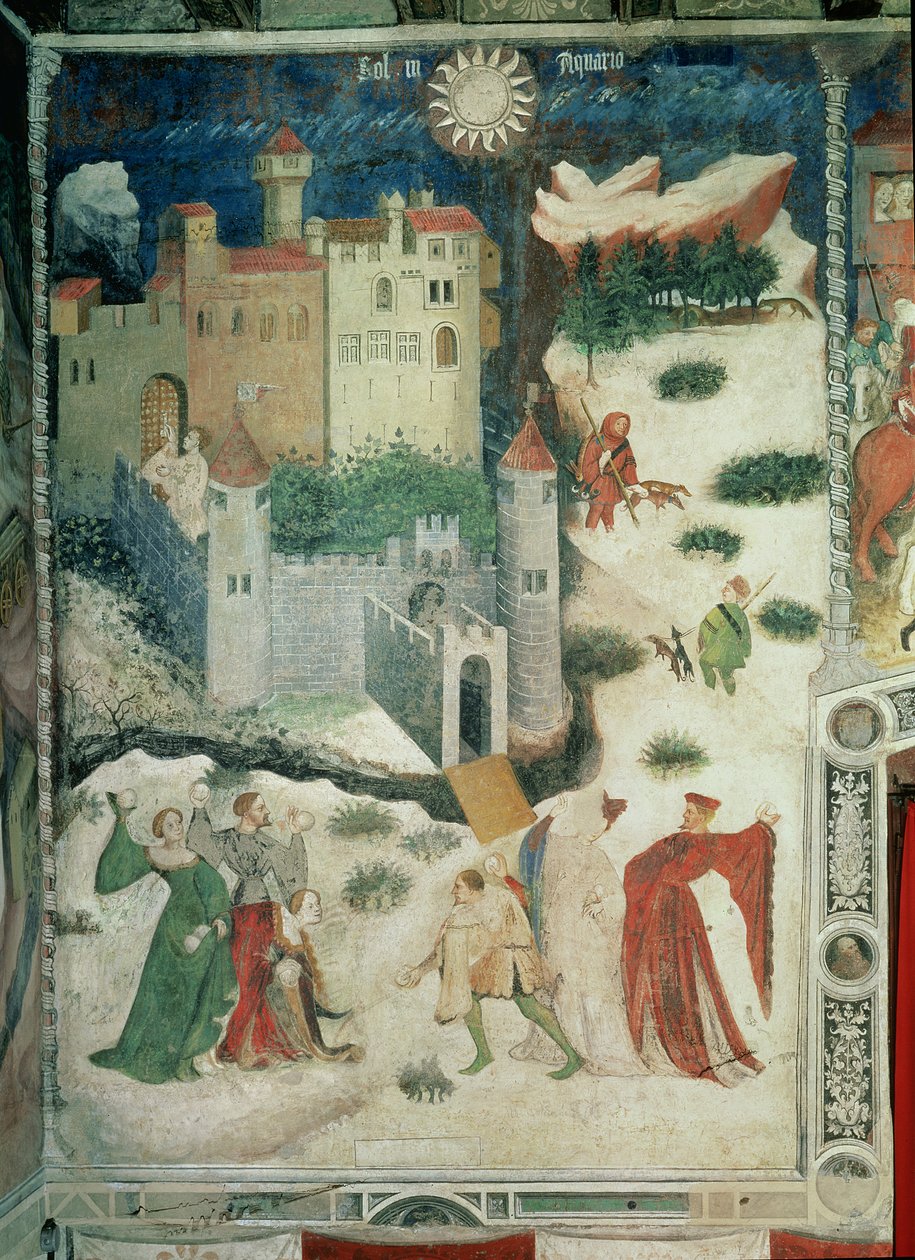 Január hónap, 1400 körül (freskó) (lásd még: 498706) alkotó: Italian School